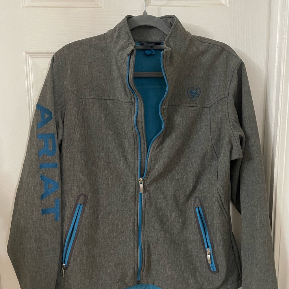 Ariat Women’s Performance Jacket in Gray with Blue Details